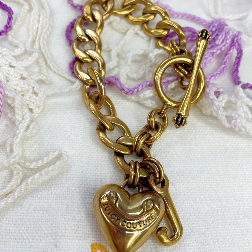 Juicy Couture Gold Charm Bracelet with Heart
